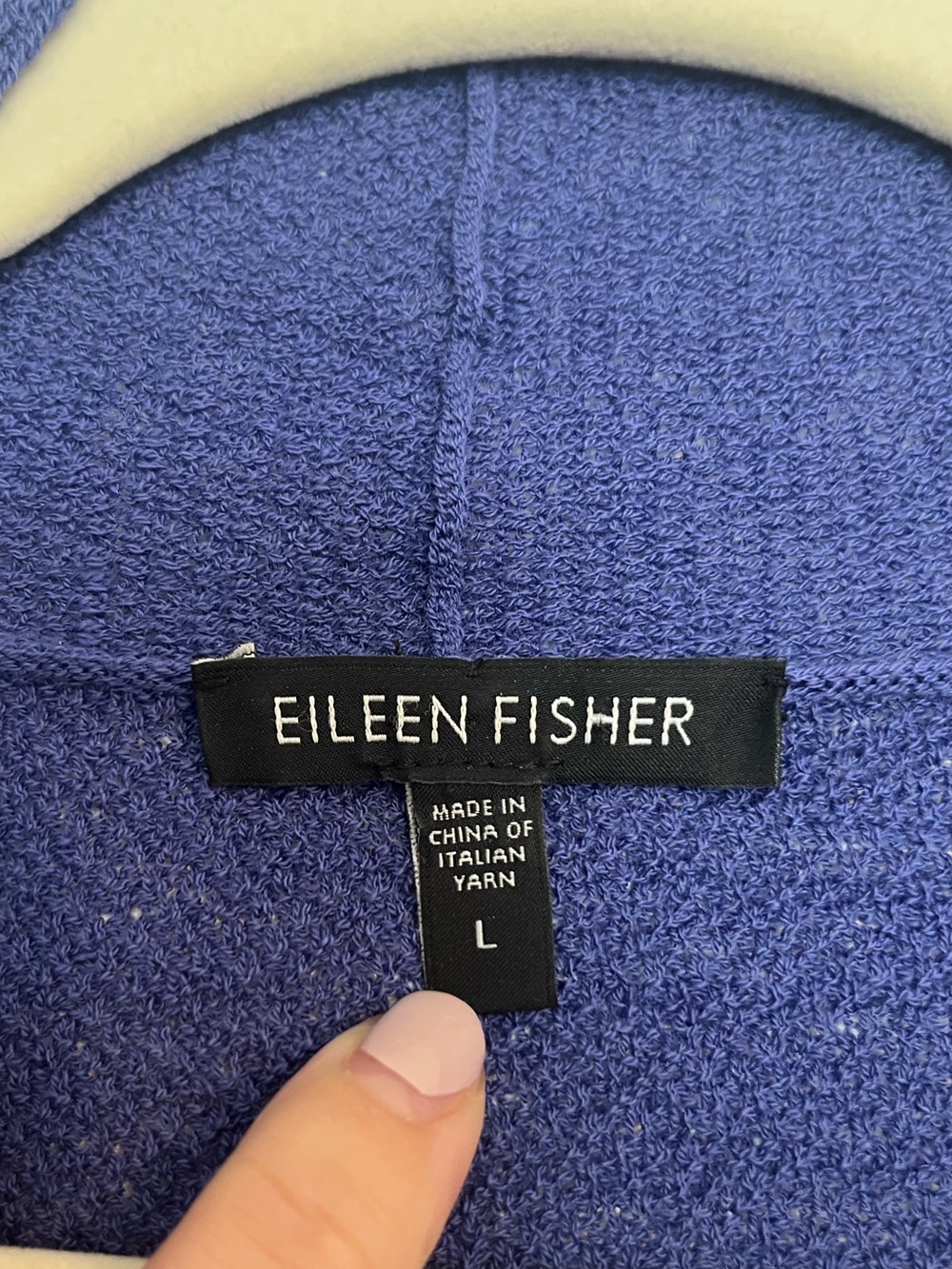 Eileen Fisher 100% Wool Open-Front Cropped Cardigan in Periwinkle Blue - Picture 3 of 8